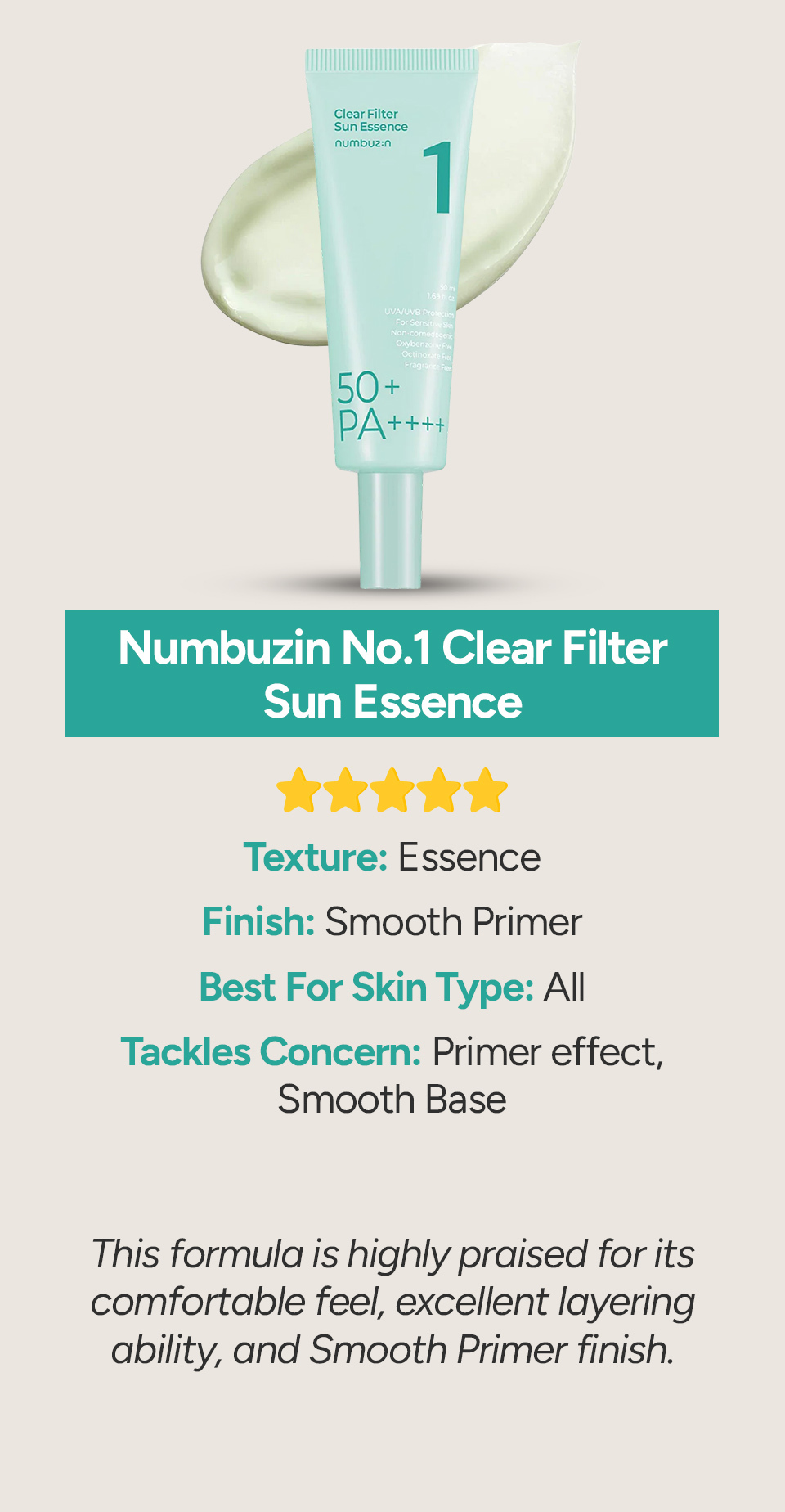 Numbuzin No.1 Clear Filter Sun Essence