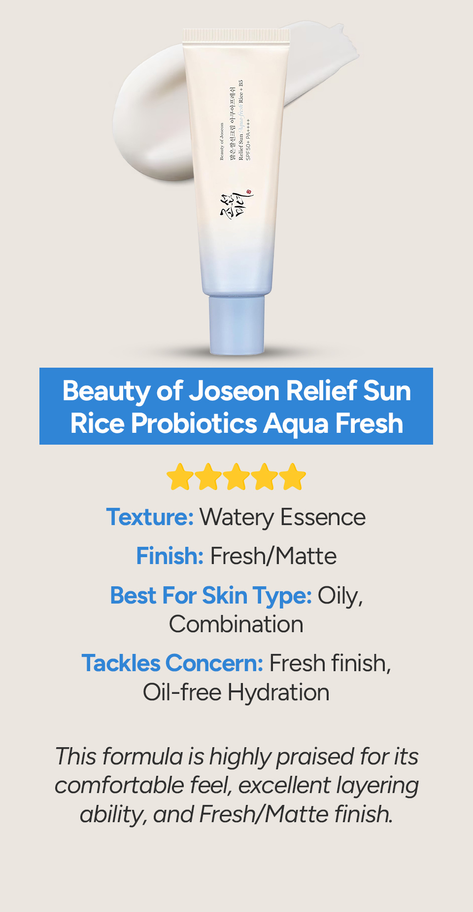 Beauty of Joseon Relief Sun Aqua Fresh