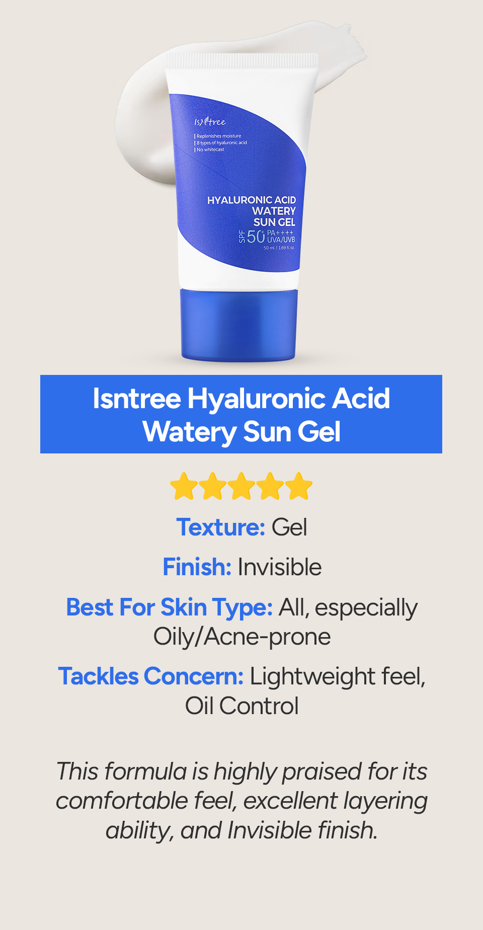 Isntree Watery Sun Gel
