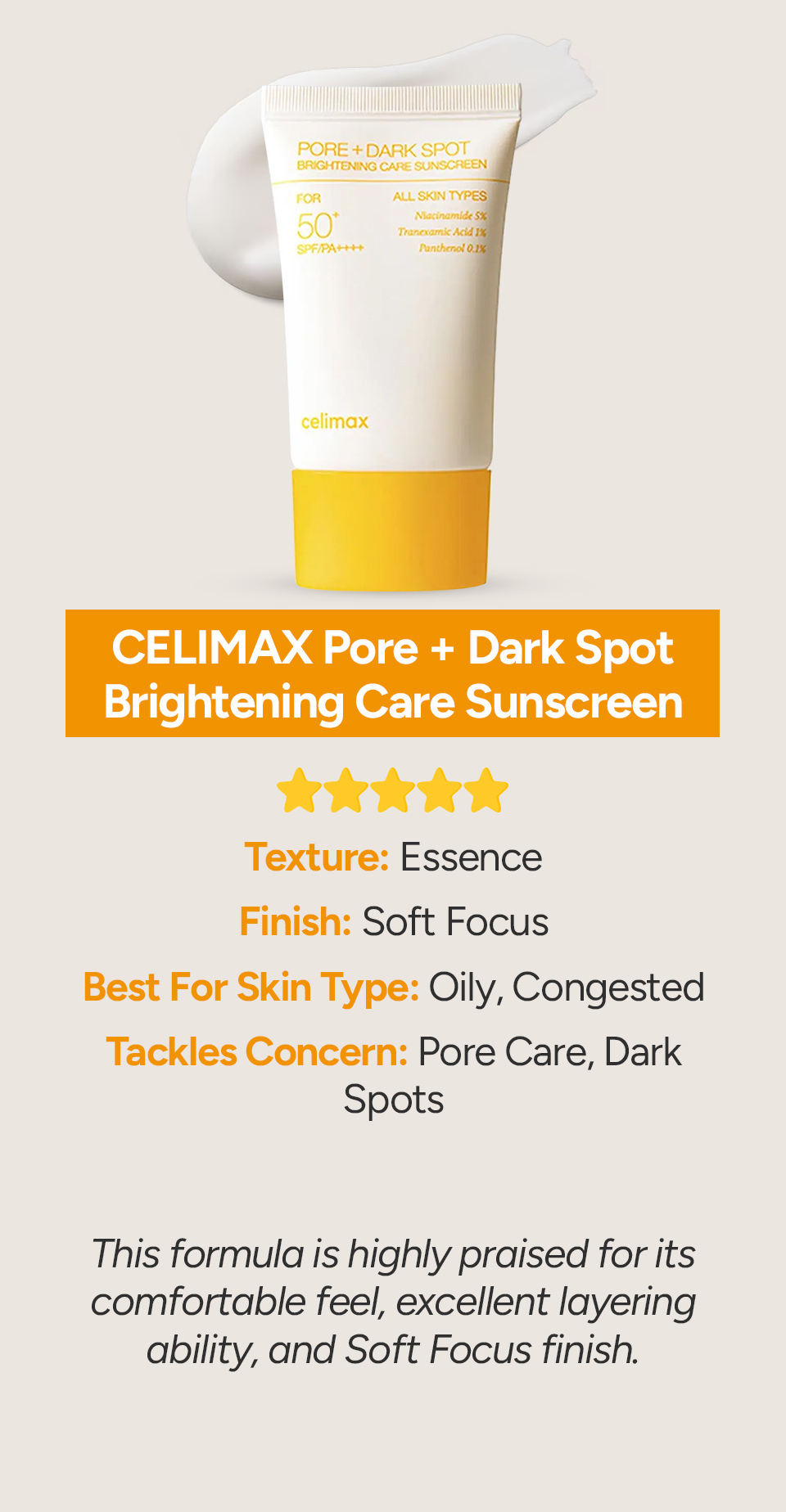 Celimax Pore + Dark Spot Sunscreen