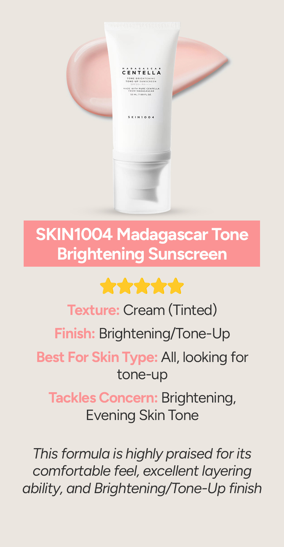 SKIN1004 Tone Brightening Tone-Up Sunscreen