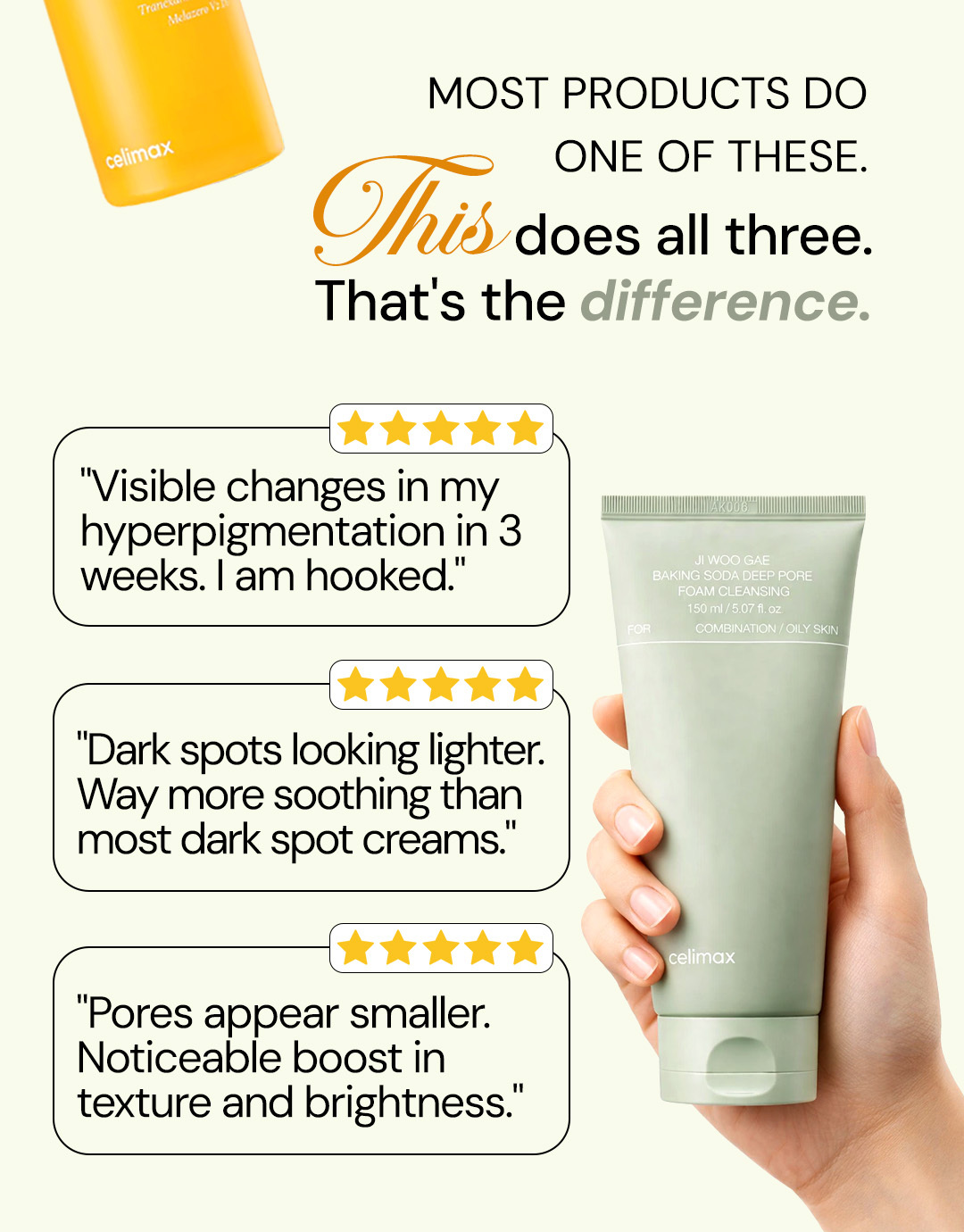 Celimax cleansing feature section