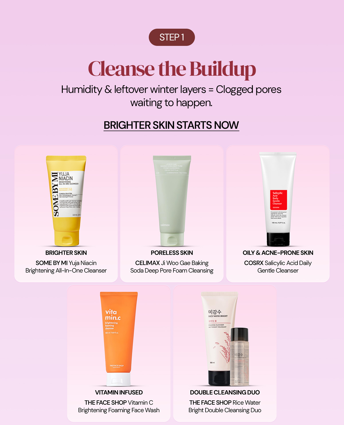 Light face washes section