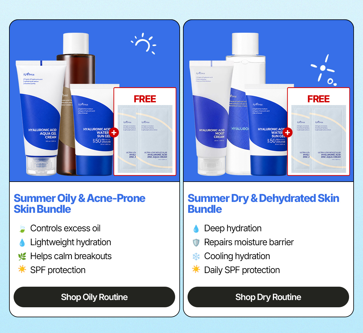 Isntree Summer Routine Bundles