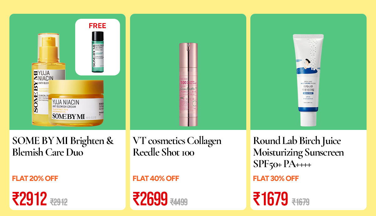 SOME BY MI brightening duo, VT Collagen Reedle Shot and Round Lab sunscreen offers