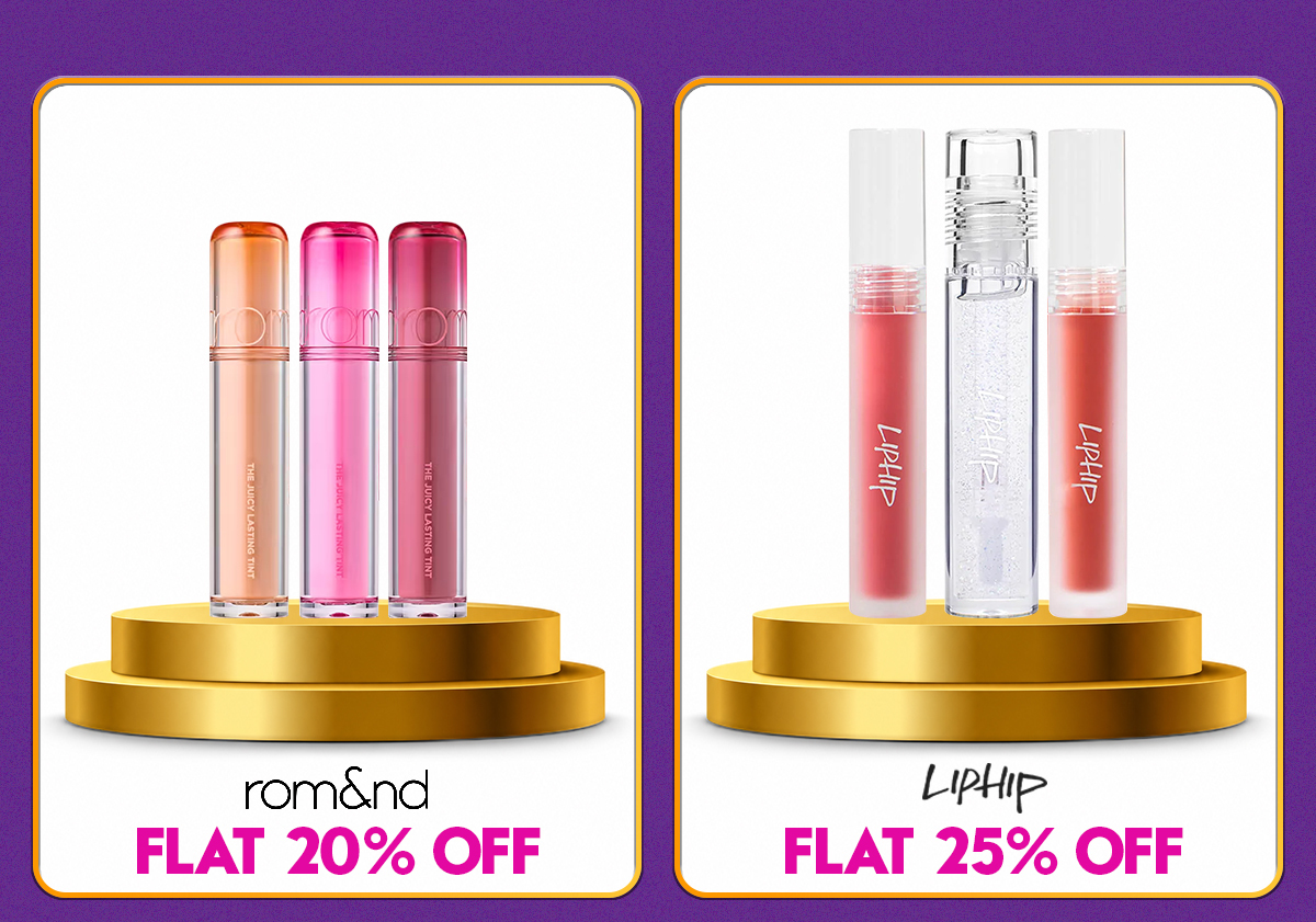 Rom&nd flat 20% off and LipHip flat 25% off on festive makeup